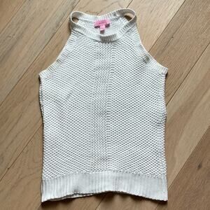 Lilly Pulitzer Gemma Knit Crochet White Top Small